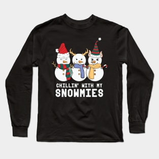 Chillin with my snowmies Long Sleeve T-Shirt